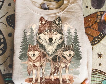 Distressed Wolf Png, 90s Retro Wolves Shirt Design, Wilderness Sublimation Design, Vintage Faded Grunge Nature PNG, Png for Lover of Wolves