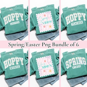 Spring & Easter Png Bundle, Spring Vibes Sublimation Design, He is Risen Shirt Design, Hoppy Easter Png, Hoppy Nurse PNG, Hoppy Teacher PNG