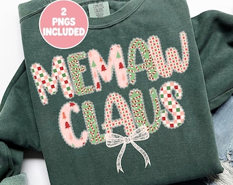 Lace Memaw Claus Png, Coquette Christmas Memaw Sublimation Design, Preppy Png For Christmas, DIY Christmas Gift for Memaw, Trendy Png Design