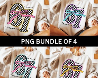 Six Seven Png BUNDLE of 4, Viral Funny Saying 67 Png, Six Seven Sublimation Design, Trendy Png Design, Coquette 67 T-Shirt Design Bundle