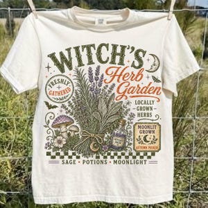 Jardin d'herbes aromatiques de sorcière rétro, design tendance par sublimation d'automne, sorcière fantaisiste Halloween Png, conception de chemise automne vintage, automne en détresse png image 3