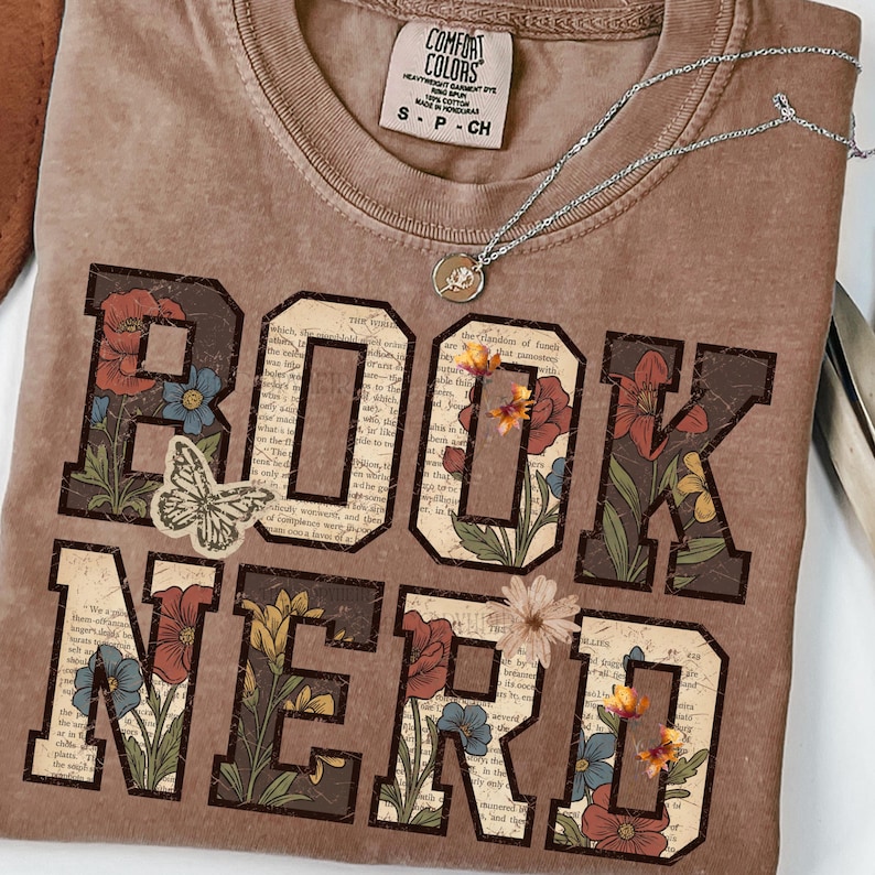 Trendy Book Nerd Png, Book Worm Png, Retro Bookish Sublimation Design, Shirt Design for Book Lover, Preppy Reading Graphic, Librarian Png image 2