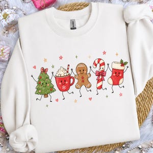 Cute Christmas Png, Doodle Xmas Sublimation Design, Trendy Christmas Png for Christmas Sweater, Stick Figure Characters Png image 3