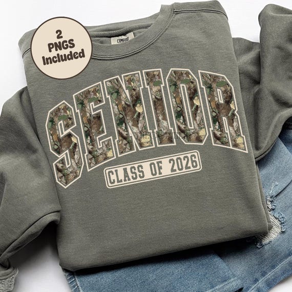 Senior 2026 Png, Camo Class of 2026 Shirt Design, Retro Camo Senior Sublimation Design, Varsity Graduation 2026 Png, Hunting Senior Png