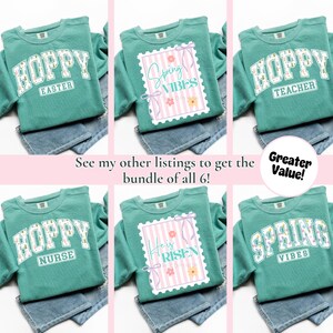 Spring Vibes PNG, Floral Varsity Spring Sublimation Design, Tshirt Design for Easter, Preppy Spring Graphic, Spring Flower Png image 2