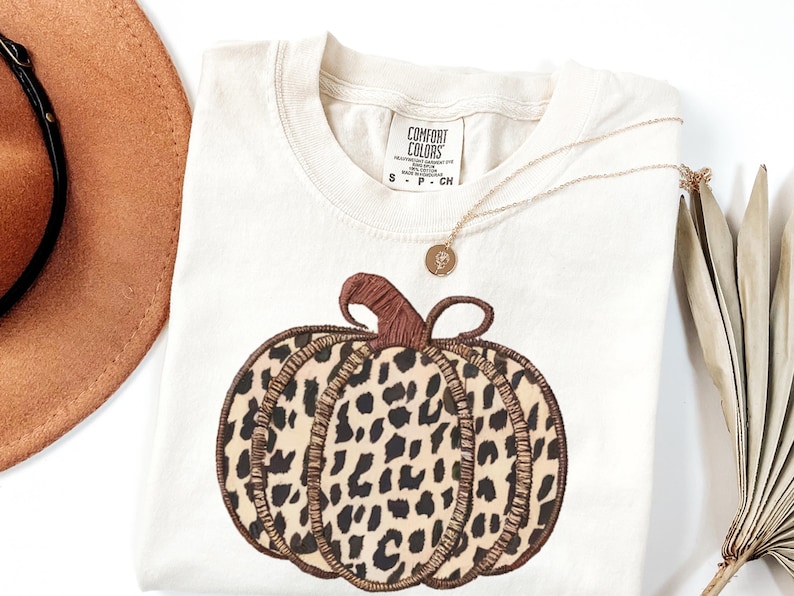 Faux Embroidery Patchwork Pumpkin Png, Cheetah Print Pumpkin Png, Fall Pumpkin Png, Autumn Pumpkin Png, Fall Sublimation Design, Fall Png image 4