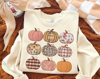 Faux Embroidery Patchwork Pumpkin Png, leopard Print Pumpkin Png, Floral Pumpkin Png, Autumn Plaid Pumpkin Png, Fall Sublimation Design