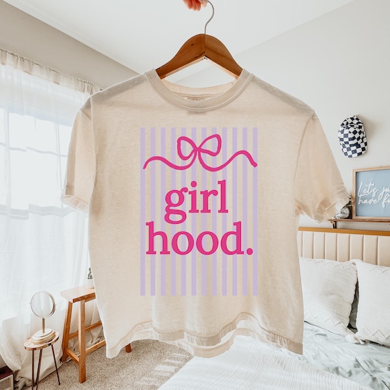 Striped Coquette Girlhood PNG, Trendy Girly Sublimation Design, DYI Gift for Daughter, Preppy Shirt Design, Trending Shirt Design