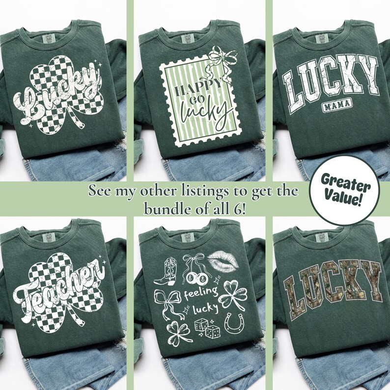Sello postal "Happy Go Lucky" (PNG), diseño de camiseta del Día de San Patricio, diseño de sublimación coqueto para San Patricio, diseño PNG moderno para San Patricio imagen 2