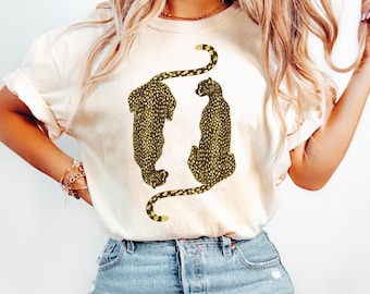 Luipaard png voor shirt, gedrukt luipaardsublimatieontwerp, boho-stijl luipaard T-shirt png, png voor luipaardliefhebbers, trendy shirt png, luipaard