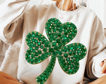 Faux Rhinestone Shamrock Png, St. Patrick's Day Shirt Design, St. Patty's Sublimation Design,  Trendy Png Design For St. Patty's