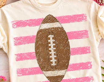 Striped Football Png, Trendy Football Season Sublimation Design, Sports Mom Shirt Design, Boutique PNG, Brushstroke Png