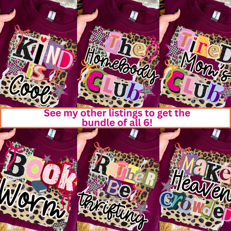 The Homebody Club Collage Png, Introvert Shirt Design, Homebody Sublimation Design, Digital Download, Funny Preppy Png, Trendy Png Design image 2