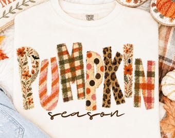 Pumpkin Season Shirt Design, Cozy Season Fall Png, Trendy Autumn Png, Fall Sublimation Design, Leopard Print Png, Girly Striped Png