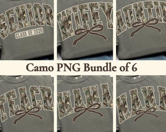 Paquete PNG de esposa camuflada, diseño de sublimación de mamá, Nana Hunting PNG, diseño de camiseta para estudiantes de último año de 2026, diseño PNG de tía coqueta, PNG de profesora de moda