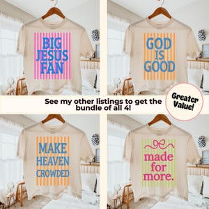 God is Good PNG, Preppy Christian Png, Bible Verse Shirt Design, God Png, Faith Inspirational Sublimation Design, Striped Design Png image 2