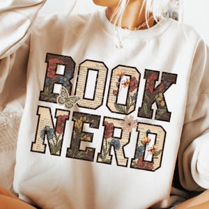 Trendy Book Nerd Png, Book Worm Png, Retro Bookish Sublimation Design, Shirt Design for Book Lover, Preppy Reading Graphic, Librarian Png image 6