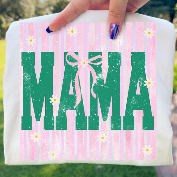 Striped Mama Png, Varsity Mama Sublimation Design, Trendy Striped Png Design for Mom, DYI Gift For Mothers Day, Coquette Png, Summer Png
