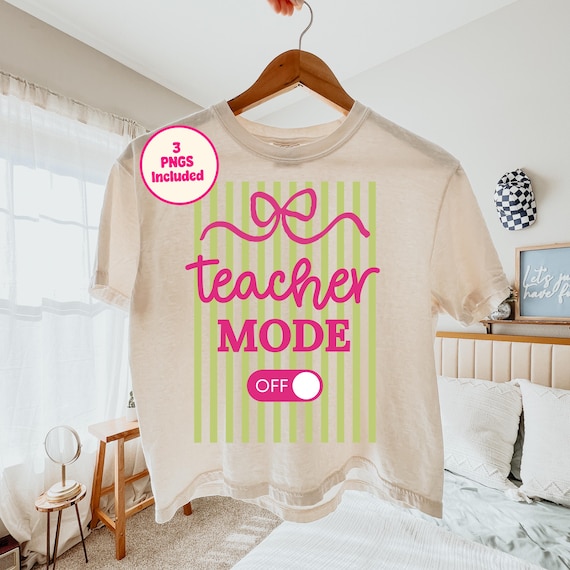 Teacher Mode Off Png, Striped Last Day Of School Png, Class Dismissed Sublimation Design, Teacher Summer Shirt Design, School is Out Png