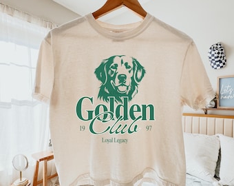 Golden Retriever PNG For Shirt, Trendy Golden Club Png, Preppy Dog Png for Shirt, Golden Retriever Sublimation Design, Golden Retriever Mom