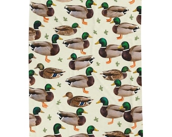 Mallard Duck Fleece Blanket: Cozy Polyester Throw, Animal Lover Gift