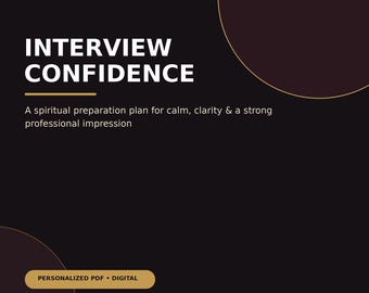 Personalized Job Interview Spiritual Preparation Guide | Confidence, Intention Plan & Interview Journal PDF