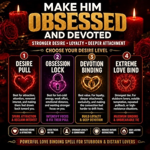 Extreme Obsession Love Spell | Make Him Obsessed AND Devoted | Love Binding Spell | Strengthen Desire & Loyalty | Same Day Cast image 2