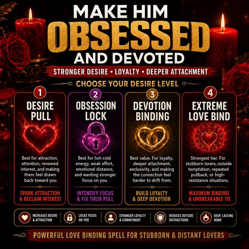 Extreme Obsession Love Spell | Make Him Obsessed AND Devoted | Love Binding Spell | Strengthen Desire & Loyalty | Same Day Cast image 2