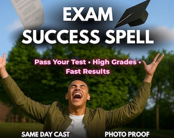 Exam Success Spell | Pass Your Test Fast | High Grades Ritual | Academic Focus, Memory & Confidence | Photo Proof | Same-Day Casting