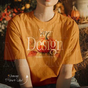 Cozy Shirt Mockup: Fall Autumn Pumpkin Patch (PSD File)