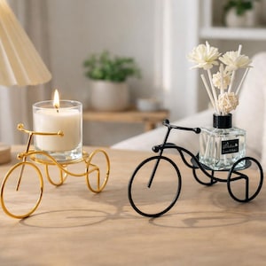 Metal Bicycle Decor Ornament, Vintage Bike Figurine, Minimalist Bicycle Sculpture, Desk Shelf Decoration, Candle Diffuser Holder Cycle Lover