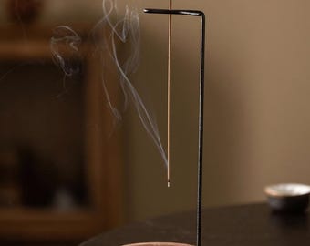 Zen Incense Holder - Modern Wood Base, Meditation Accessory