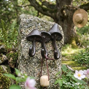 Cast Iron Triple Mushroom Wall Multi Hook – Rustic Farmhouse Coat Hook – Heavy Duty Towel Rack – Vintage Mushroom Decor – Entryway Hook image 6