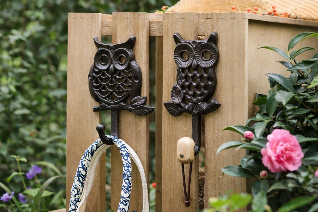 Cast Iron Owl Wall Hook, Rustic Owl Hook, Vintage Garden Hook, Owl Coat ...