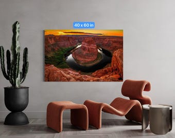 Horseshoe Bend Sonnenuntergang Fotodruck: Arizona Red Rock Landschaft