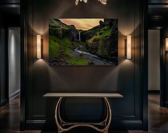 Kvernufoss Iceland Fine Art Print: Black Sand Beach Landscape
