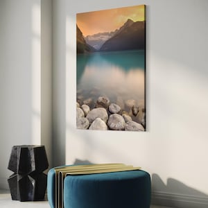 Lake Louise Banff National Park Alberta Canada - Canadian Rockies Travel Poster, Landscape Photography Decor Gift. Mountain Lake Art Print.