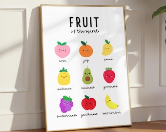 Fruit of the Spirit Printable Wall Art: Christian Nursery Decor (Digital Download)