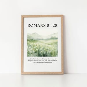 Romans 8:28 Scripture Wall Art, Christian Printable, Bible Verse Decor, Inspirational Faith Print, Christian Wall Art Digital Download