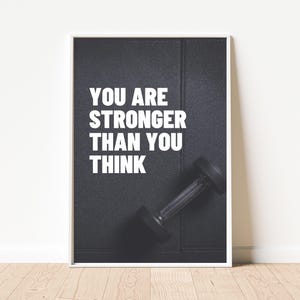 Motivational Gym Wall Art: You Are Stronger, Fitness Decor (Digital Download