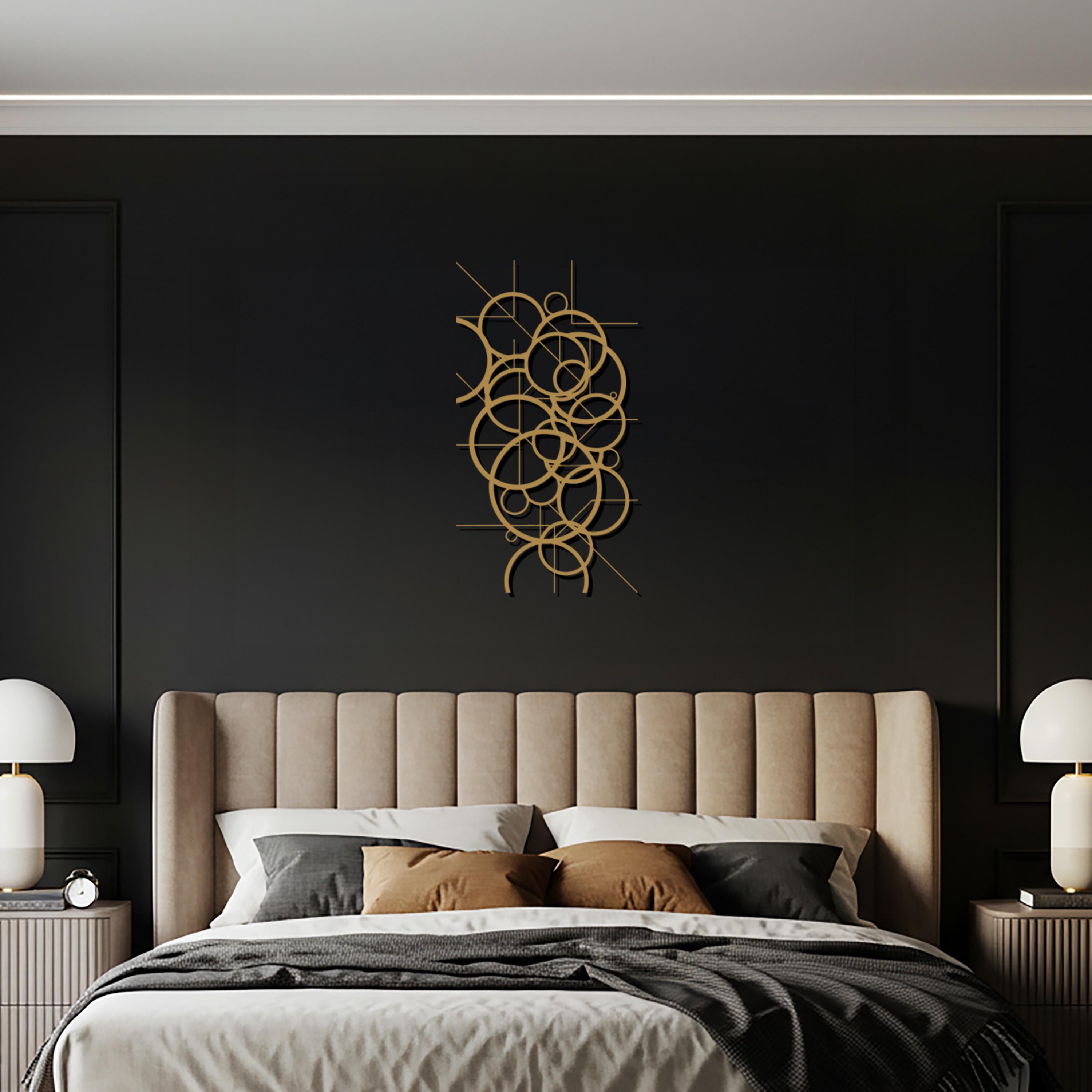 Modern Abstract Circles Metal Wall Art, Contemporary Geometric Metal ...