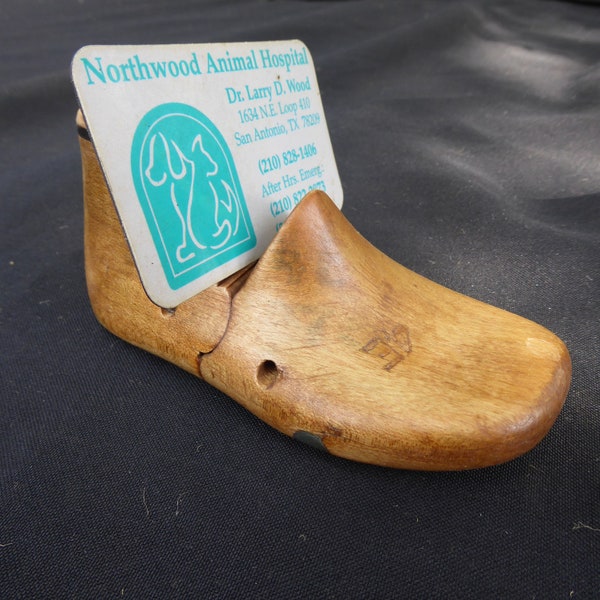 Unusual Business Card Holder from Child's High Top Shoe Last