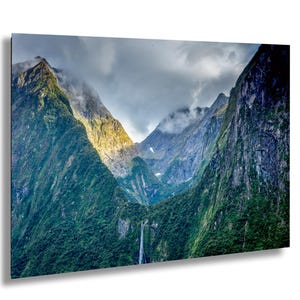 Milford Sound Waterfall Photo Print: New Zealand Fiordland Landscape Wall Art