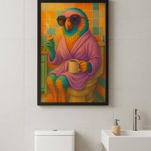 birds print,funny bathroom wall art,parrot wall art toilet,bird prints,bird prints wall art,bathroom art,bathroom wall art,parrot art prints