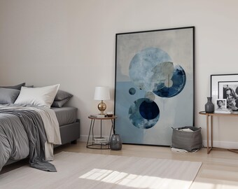 Modern Geometric Art Print | Abstract Blue Wall Art for Scandinavian Style Homes