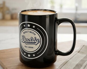 Taza personalizada hecha con papá, taza de café personalizada con el año de fundación de papá, primer Día del Padre