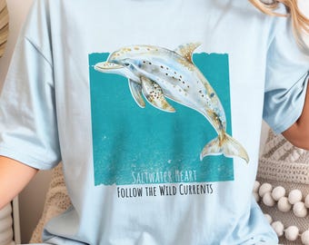 Camiseta de delfín, camiseta para amantes del océano, camiseta de vida marina