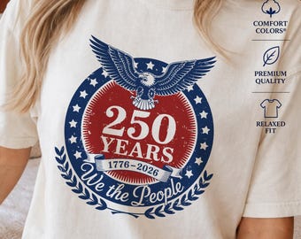 Camiseta de 250 años de EE. UU. 1776-2026 Camiseta patriótica vintage con águila americana Camiseta del 4 de julio Camiseta del Día de la Independencia Gráfico retro de EE. UU. Regalo