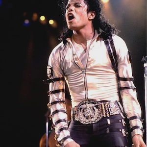 Chaqueta de Michael Jackson del Bad World Tour / Chaqueta del Rey del Pop MJ / Traje de cosplay de concierto de los 80