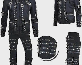 King of Pop Michael Jackson “Bad” Concert Cosplay Costume | Iconic Black Leather Jacket & Outfit